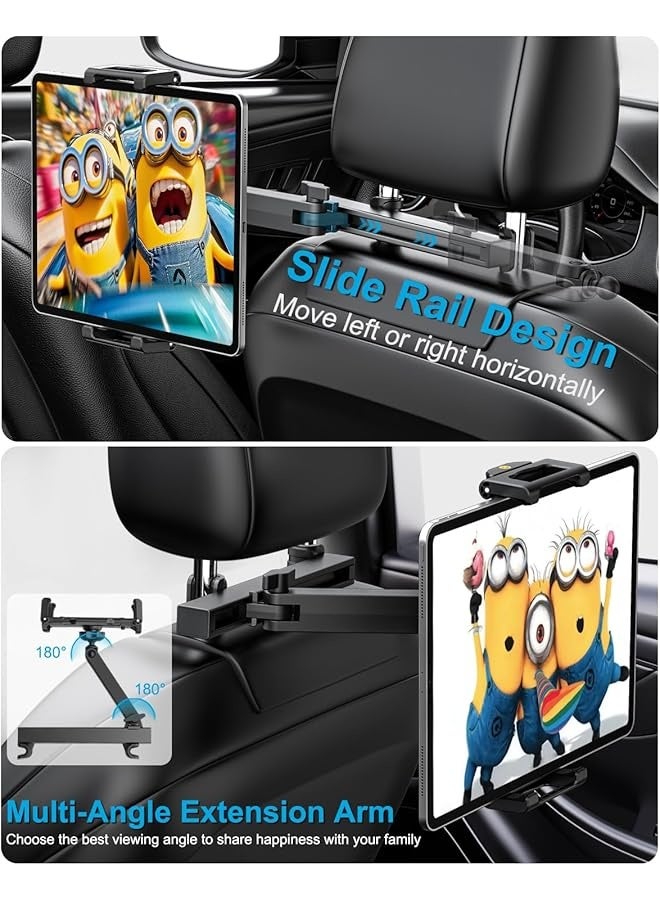 PROMASS Car Back Seat Tablet Mount, [Up to 15.6"] Car Headrest Tablet Holder Stand with Extension Arm, Road Trip Essentials for Kids, for iPad Pro 13 Air Mini, Galaxy Tab, iPhone, All 6.1-15.6" Device  - Image 5