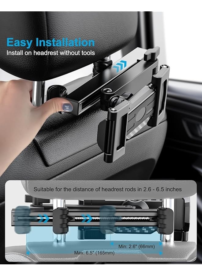 PROMASS Car Back Seat Tablet Mount, [Up to 15.6"] Car Headrest Tablet Holder Stand with Extension Arm, Road Trip Essentials for Kids, for iPad Pro 13 Air Mini, Galaxy Tab, iPhone, All 6.1-15.6" Device  - Image 3