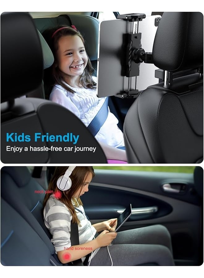 PROMASS Car Back Seat Tablet Mount, [Up to 15.6"] Car Headrest Tablet Holder Stand with Extension Arm, Road Trip Essentials for Kids, for iPad Pro 13 Air Mini, Galaxy Tab, iPhone, All 6.1-15.6" Device  - Image 4
