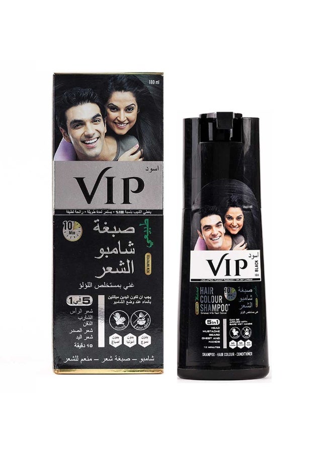 VIP شامبو صبغة الشعر الطبيعية 180 مل، اللون - أسود
