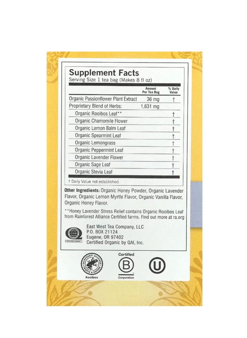 Yogi Tea Stress Relief Honey Lavender Caffeine Free 16 Tea Bags 1.02 oz (29 g) - Image 2