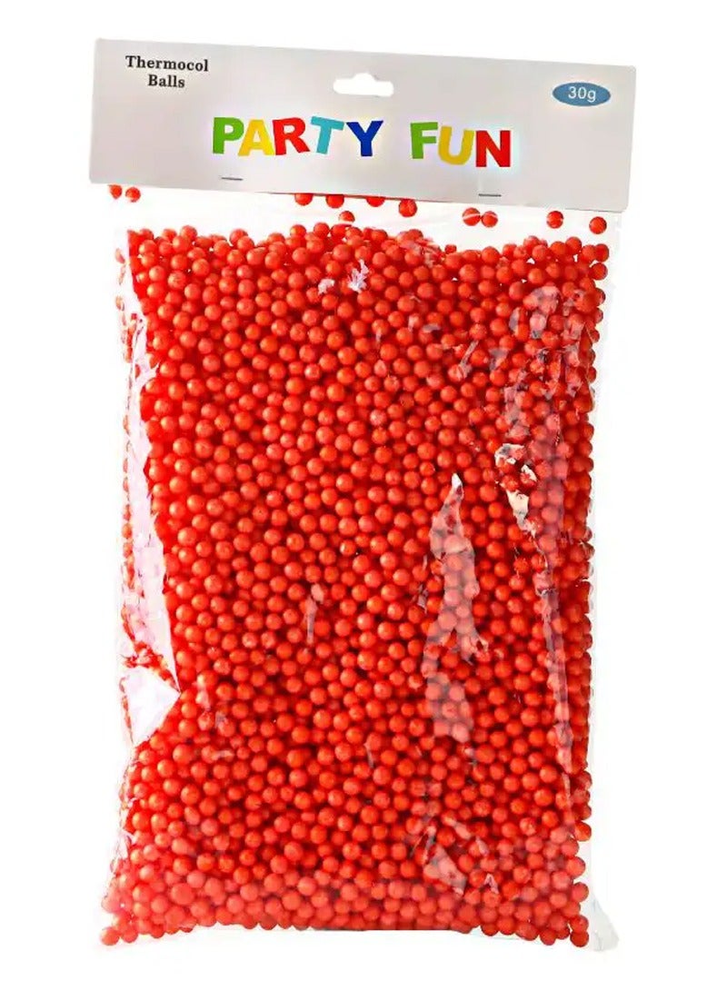 PARTY FUN كرات ثيرموكول للاحتفالات للتزيين وأنشطة الفن والحرف، حمراء - 30 جرام