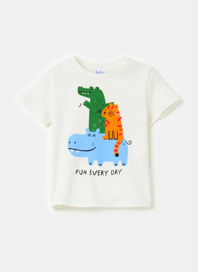 او في اس Ovs T-Shirt Mod  Off White