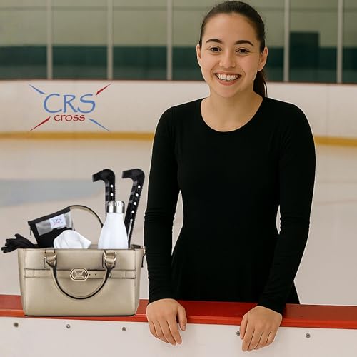 CRS Cross Rink Side Tote. Ice Skating Accessory Bag-Figure Skating, Roller, Inline Skaters, Dance, Cheer.Organizes Guards Water Bottle Phone (Rink Side Tote, Gold) - Image 3