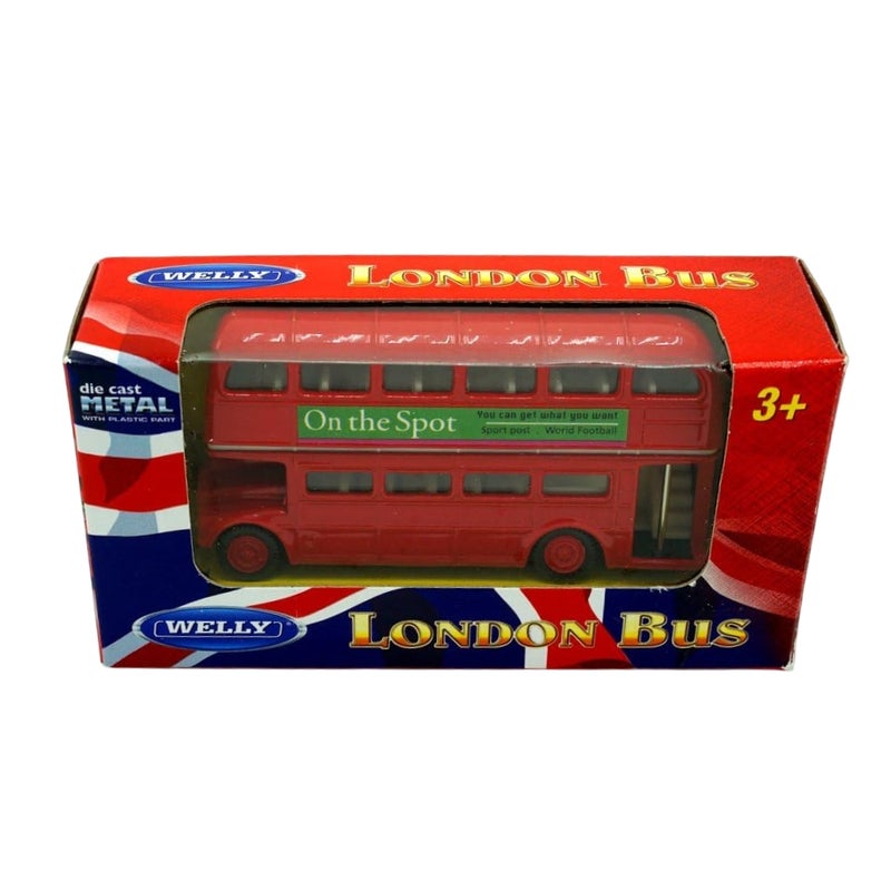 Welly - London Bus 3 Inch Diecast Model - Red - 52317CW - Image 2