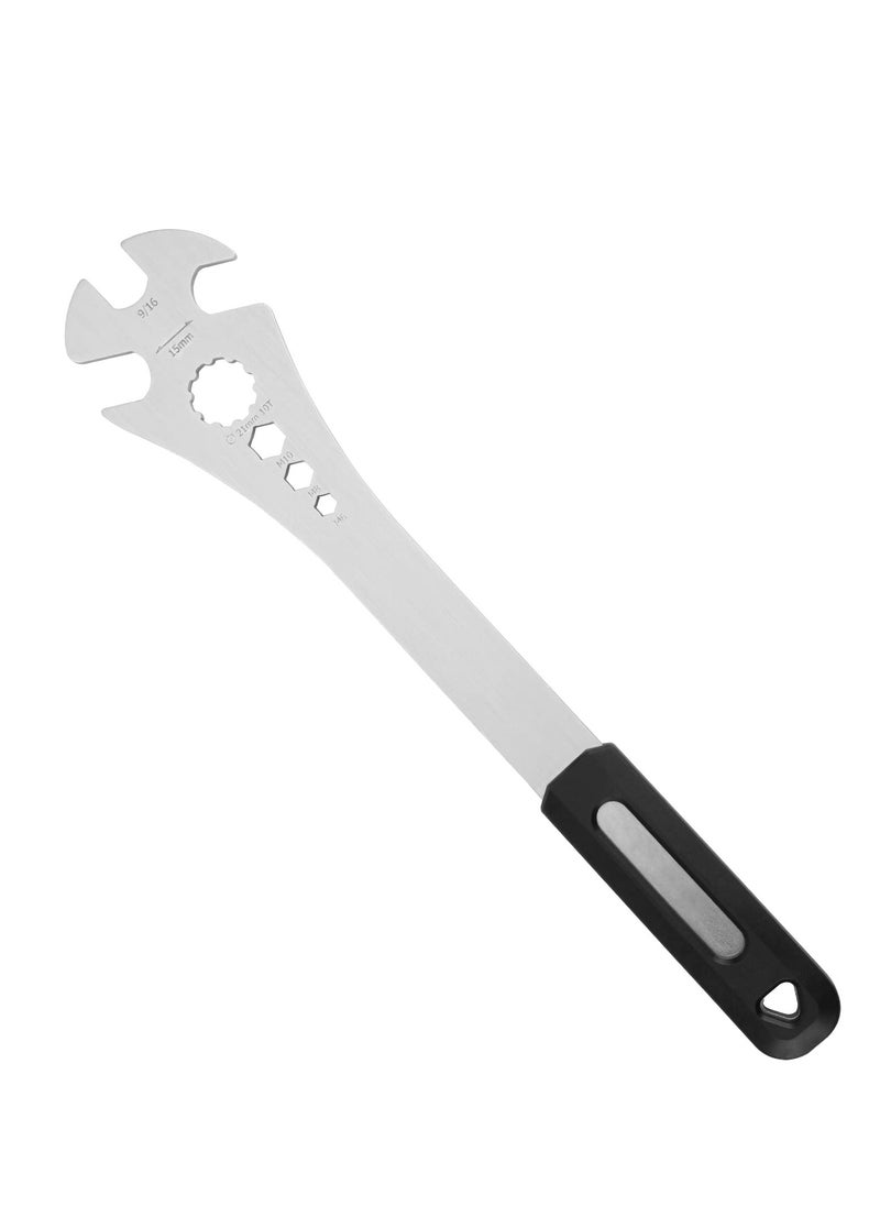 SYOSI Bike Pedal Wrench, Bicycle Pedal Removal Tool with Extra Long Handle for Efficient Repair of Road and Mountain Bikes, Multi-use 15mm,9/16 Pedal Removal Tool and 10mm/8mm/6mm Hexagon Hole  - Image 1