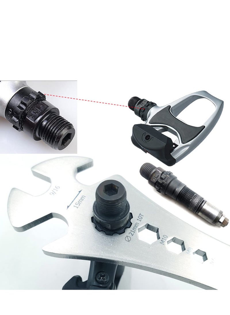 SYOSI Bike Pedal Wrench, Bicycle Pedal Removal Tool with Extra Long Handle for Efficient Repair of Road and Mountain Bikes, Multi-use 15mm,9/16 Pedal Removal Tool and 10mm/8mm/6mm Hexagon Hole  - Image 5