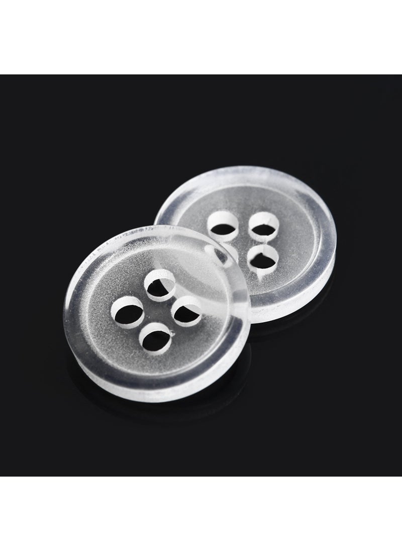 Dophee dophee 100pcs Plastic White Buttons for Crafts 4 Holes Round Clear Sewing Buttons for Clothing Shirt Jeans Clothes DIY and Holiday Decoration  10mm039 