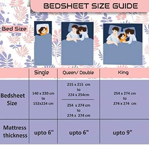 COTTON VILLAS COTTON VILLAS 3D Multi Lily Flowers Printed Bedsheet for Double Bed with 2 Pillow Cover Microfiber and Cotton Mix Color White 88 X 88 inch  - Image 3