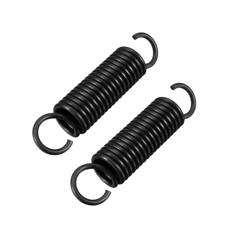 uxcell Extension Spring - 2.5mm Wire Dia, 18mm OD, 80mm Free Length Spring Steel Small Dual Hook Tension Spring 2pcs - Image 1