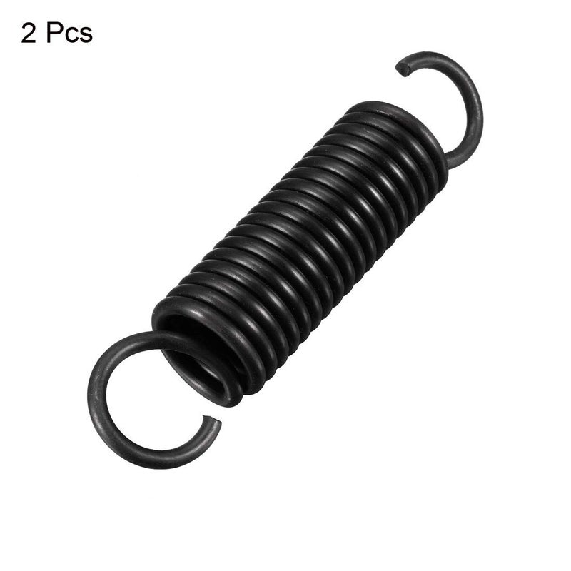 uxcell Extension Spring - 2.5mm Wire Dia, 18mm OD, 80mm Free Length Spring Steel Small Dual Hook Tension Spring 2pcs - Image 3