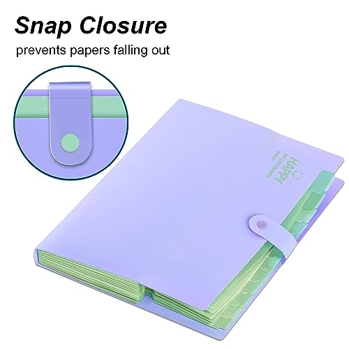 NISUN 12 Pocket Expanding File Folder Accordion Document Organizer, Adjustable Buckle Folder Pocket Folder for School Office Home (Purple) - Image 4