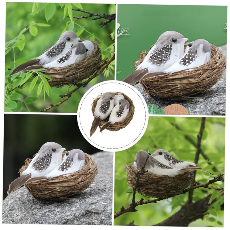 Realistic Bird Nest Garden Ornament For Easter Home Decor - Image 4