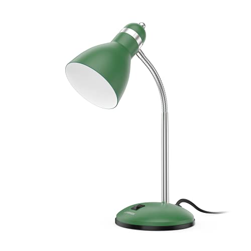 LEPOWER Metal Desk Lamp, Adjustable Goose Neck Table Lamp, Eye-Caring Study Desk Lamps for Bedroom, Study Room and Office (Green) - Image 1