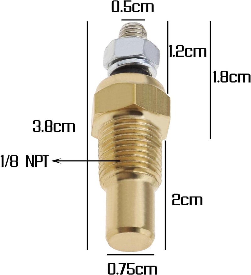 Micro Trader Oil/Water Temp Sensor 1/8 NPT, 0C to 150C, Universal Fit, Automotive Temperature Sensor - Image 4