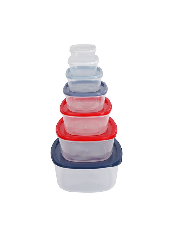 Royalford Square Plastic Food Storage Container RF12485 Pack of 7 Containers, 170 ml, 300 ml, 615 ml, 1025 ml, 1800 ml, 2900 ml, 5000 ml, Storage Box for Food, Leftover, Marinades, Dough, etc. Multicolor - Image 5