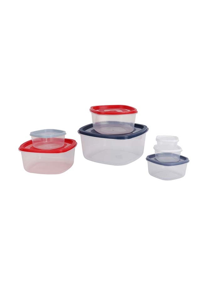 Royalford Square Plastic Food Storage Container RF12485 Pack of 7 Containers, 170 ml, 300 ml, 615 ml, 1025 ml, 1800 ml, 2900 ml, 5000 ml, Storage Box for Food, Leftover, Marinades, Dough, etc. Multicolor - Image 4