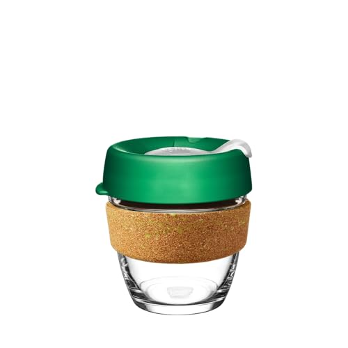 KeepCup Ace Range - Reusable Coffee Cup Tempered Glass and Recovered Tennis Ball Cork Band, Small 8oz/227ml - Slam - Image 1