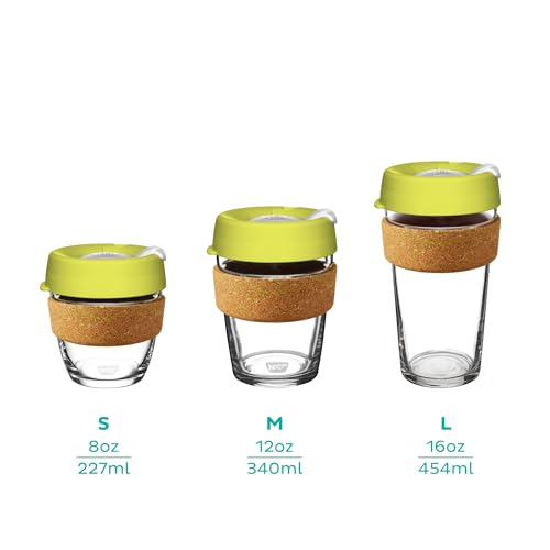 KeepCup Ace Range - Reusable Coffee Cup Tempered Glass and Recovered Tennis Ball Cork Band, Small 8oz/227ml - Slam - Image 3