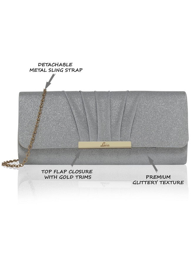 Lavie Lavie Women's Frame Detachable Chain Sling Strap Clutch Bags (Silver) - Image 3