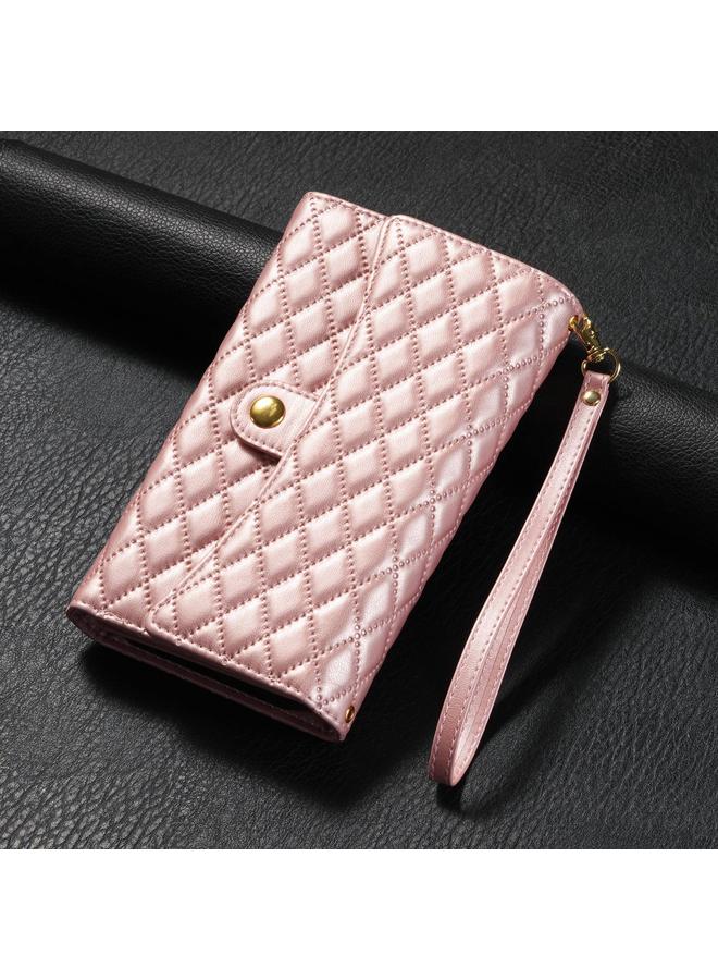 erorex Case For Samsung Galaxy A32 5G Zipper Multi-Card Wallet Rhombic Leather Phone Case - Image 2