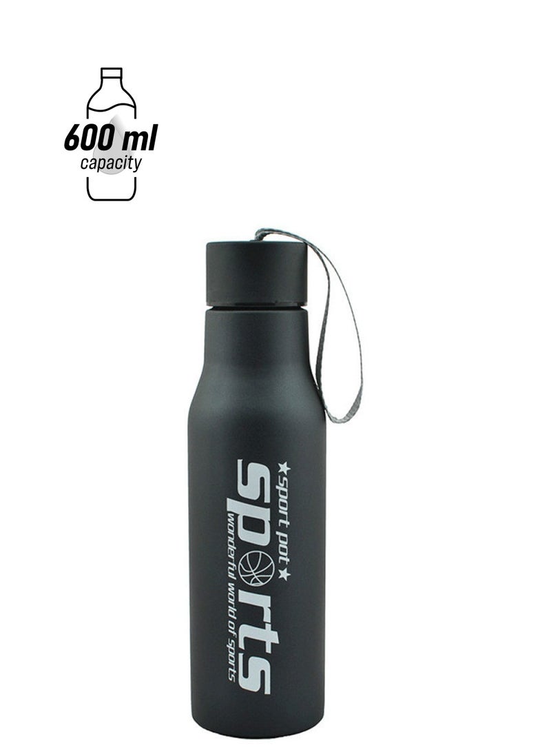 NIBEMINENT Stainless Steel Water Bottle Black 600ml