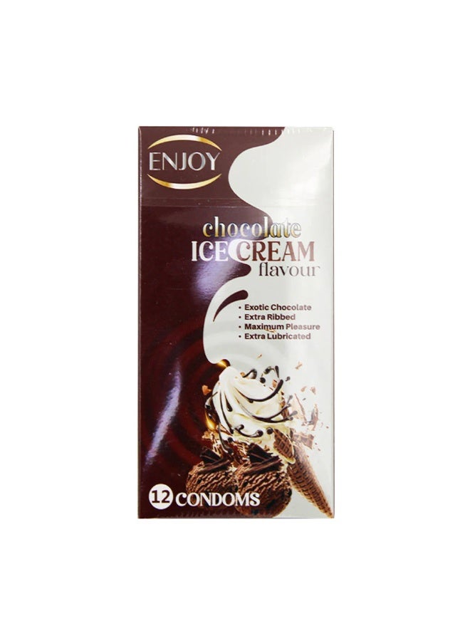 Enjoy Chocolate Ice Cream Premium Condoms 12 Pieces