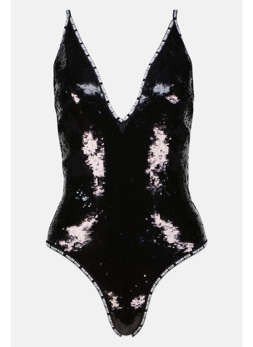 PHILIPP PLEIN Women Embellished Non Padded One Piece Swimwear, Black  - Image 1