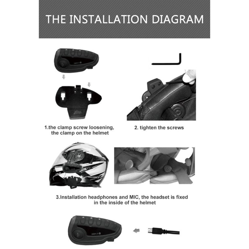 VNETPHONE V8 Motorcycle Helmet BT Intercom Headphone Real-Time Full Duplex Intercom NFC Fast Pairing FM Function Low Noise - Image 2
