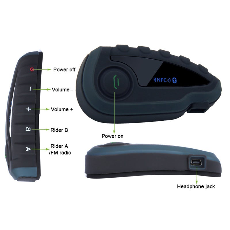 VNETPHONE V8 Motorcycle Helmet BT Intercom Headphone Real-Time Full Duplex Intercom NFC Fast Pairing FM Function Low Noise - Image 4