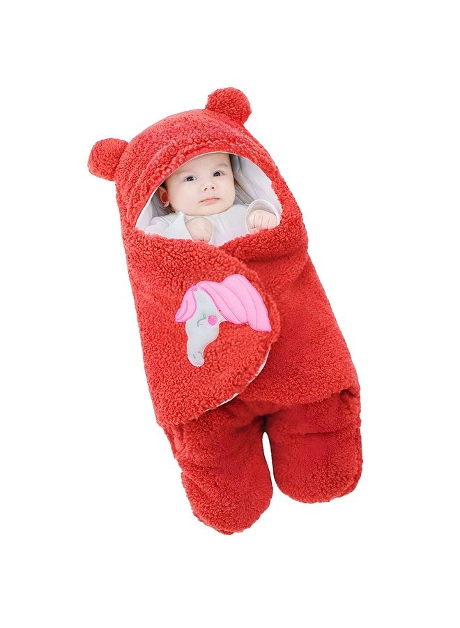 Brandonn Baby Blankets New Born Combo Of Hooded Wrapper Cum Baby Sleeping Bag,(3-6 Months) Red & Sky Blue, Pack Of 2 - Image 2