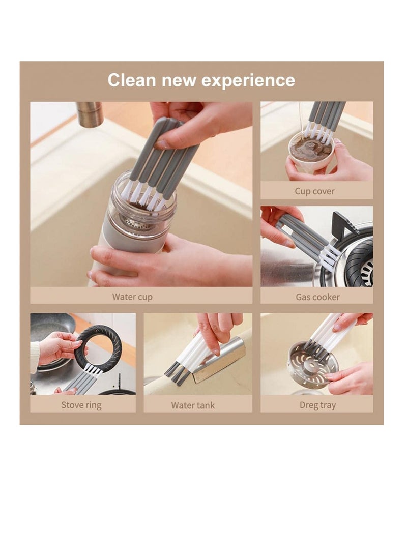 Cool Baby COOLBABY Multifunctional Cup Cover Cleaning Brush Household Groove Crack Cleaner Bottle Washing Brush Flexible Handle for Home Kitchen（white）  - Image 5