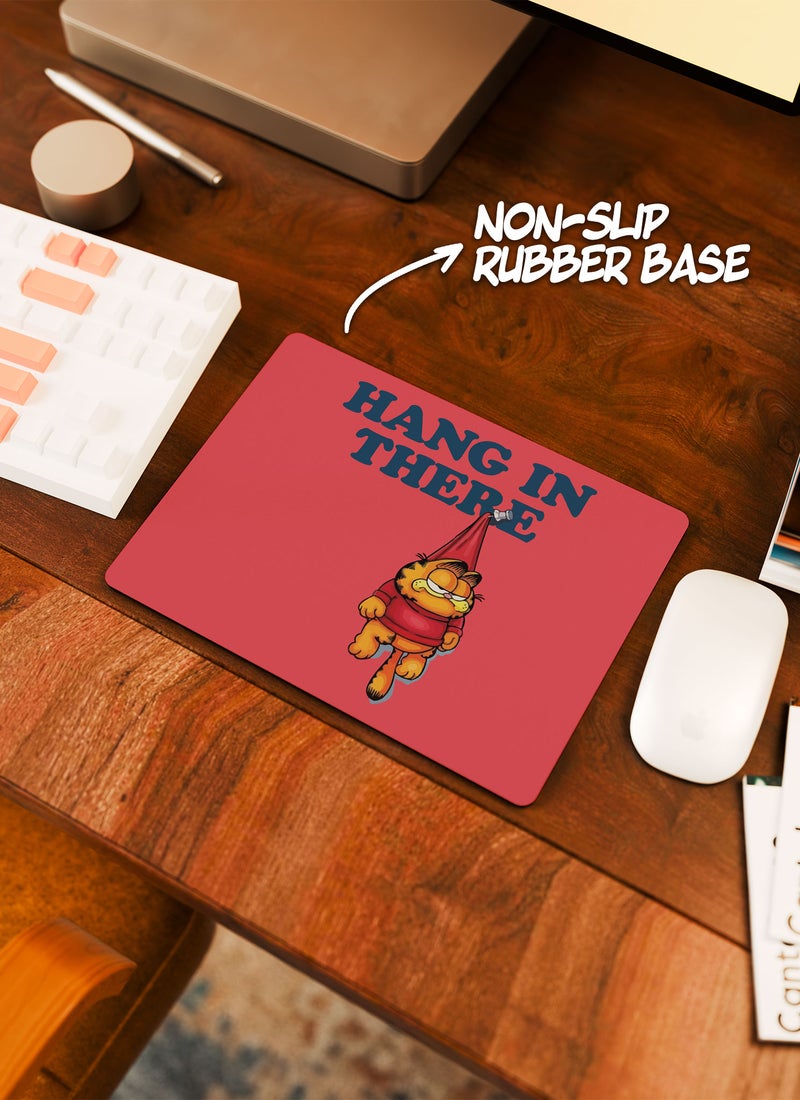 LOUD UNIVERSE Rectangular Desk Mouse Pad Funny Cat Hang In There Quote Non-Slip Rubber Base Mouse Pad - Image 3