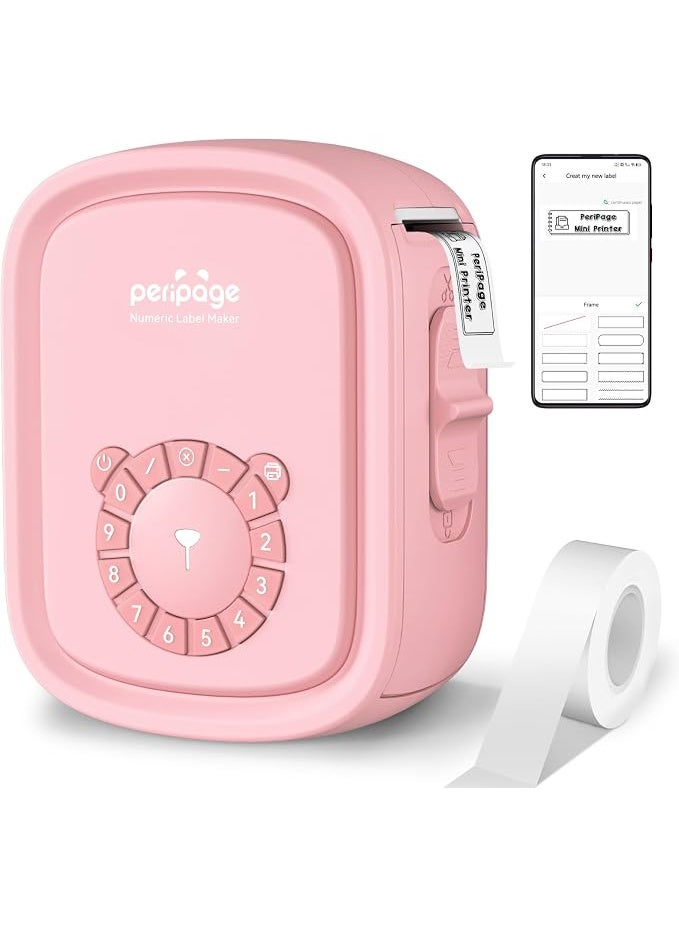 PeriPage P10Pro Half-Inch Label Maker - Direct Digital Printing with Built-in Numeric Keypad, No Bluetooth Needed, USB Rechargeable, Perfect for Office & Home Pink Color - Image 1