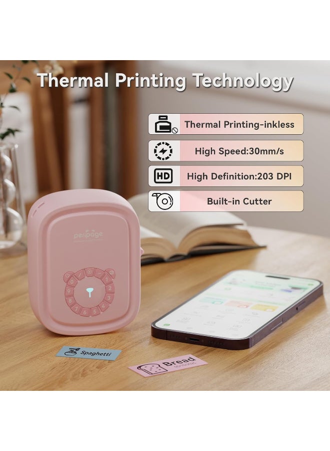 PeriPage P10Pro Half-Inch Label Maker - Direct Digital Printing with Built-in Numeric Keypad, No Bluetooth Needed, USB Rechargeable, Perfect for Office & Home Pink Color - Image 3