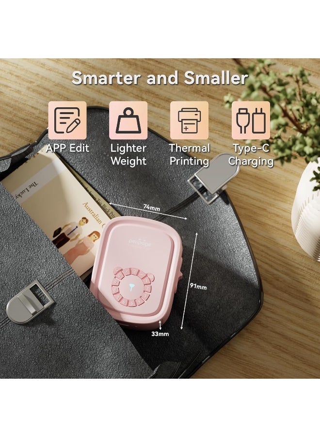 PeriPage P10Pro Half-Inch Label Maker - Direct Digital Printing with Built-in Numeric Keypad, No Bluetooth Needed, USB Rechargeable, Perfect for Office & Home Pink Color - Image 4