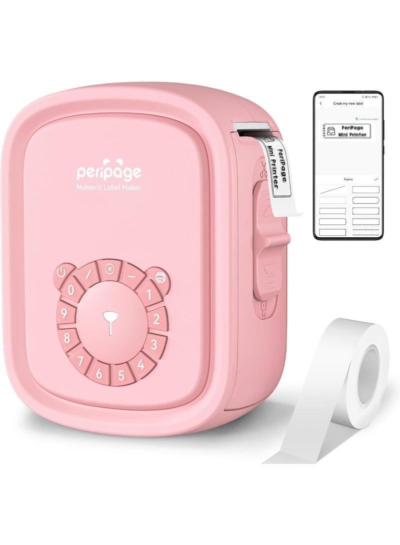 PeriPage P10Pro Half-Inch Label Maker - Direct Digital Printing with Built-in Numeric Keypad, No Bluetooth Needed, USB Rechargeable, Perfect for Office & Home Pink Color - Image 2
