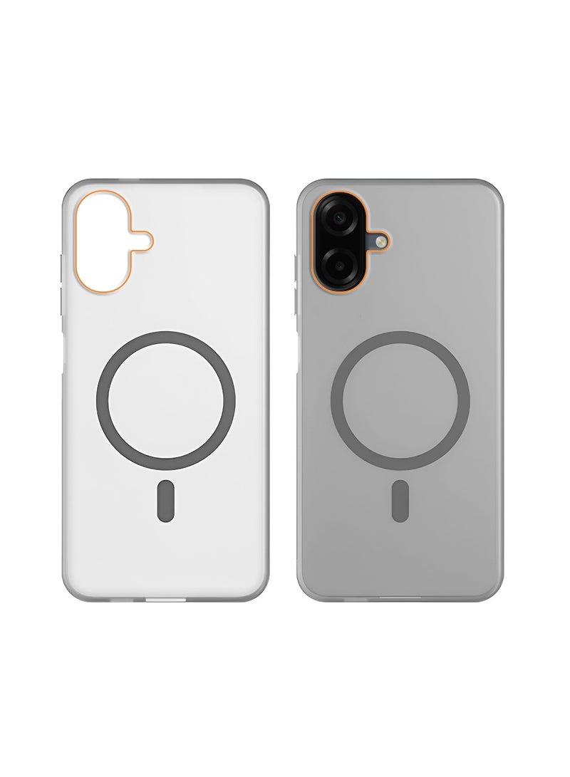 Wtech Samsung Galaxy A07 4G 2025 Hybrid Translucent Magsafe with Magnetic Charging Raised Camera Lips Elegant Look Case Cover (MCMPMN) - Grey - Image 2