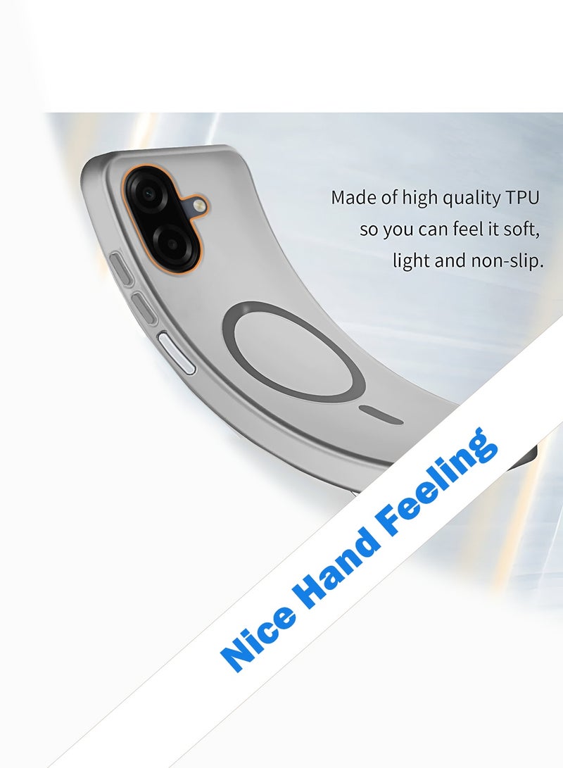 Wtech Samsung Galaxy A07 4G 2025 Hybrid Translucent Magsafe with Magnetic Charging Raised Camera Lips Elegant Look Case Cover (MCMPMN) - Grey - Image 3