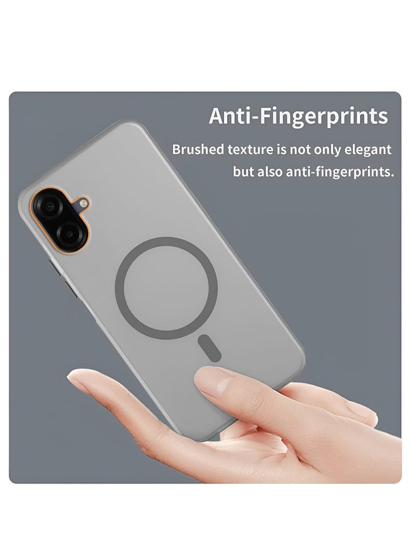 Wtech Samsung Galaxy A07 4G 2025 Hybrid Translucent Magsafe with Magnetic Charging Raised Camera Lips Elegant Look Case Cover (MCMPMN) - Grey - Image 4