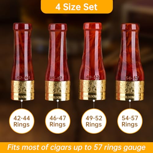hancigar Cigar Holder Portable 4 Sizes of Cigar Mouthpiece Cigar Accessories for Men Luxury with Gift Box - Image 3
