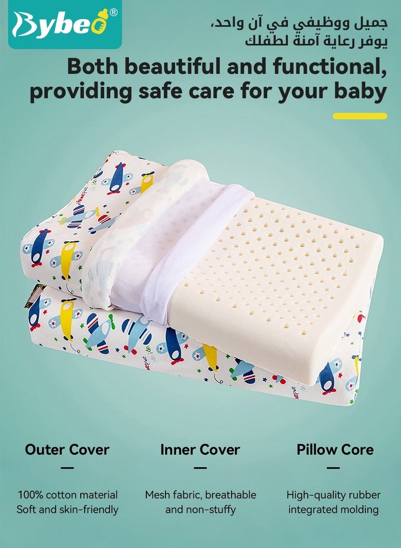 Bybeo Baby Nursing Sleeping Pillow, Toddler Latex Shaping Pillow for Boys and Girls, Comfortable Breathable Lightweight Infant Head Support Pillow for Kids Infants Newborn - Image 5
