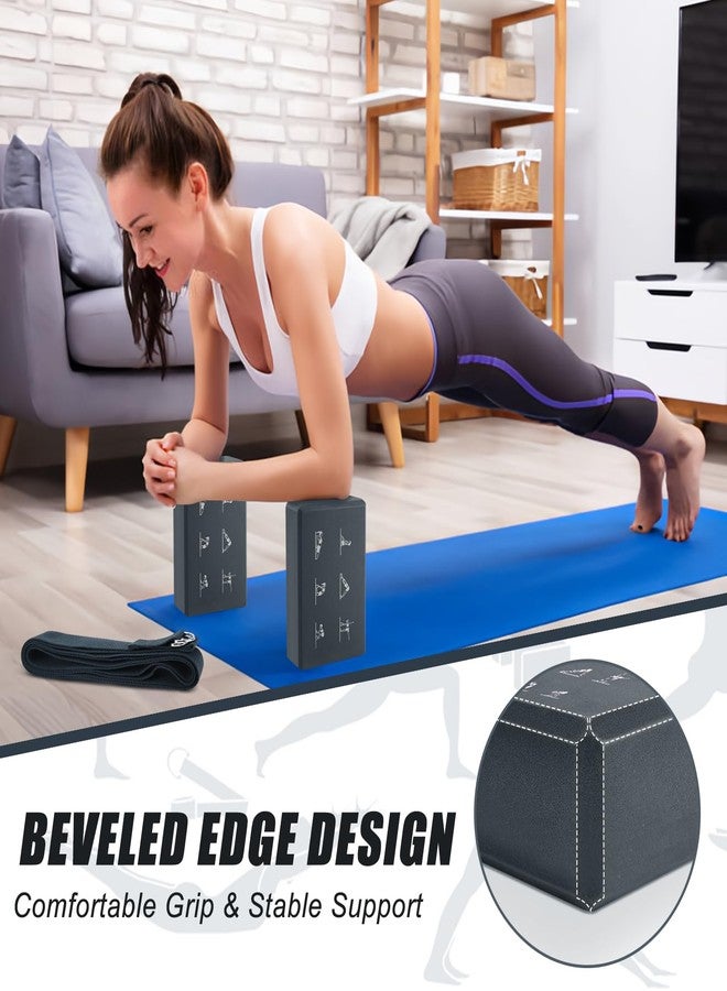 RETON Yoga Blocks Set with Straps, High Density Yoga Bricks, Lightweight EVA Foam Pilates Block, 2 Yoga Blocks with 2 Straps for Yoga, Pilates, Fitness, Stretching and Toning (Gray) - Image 5