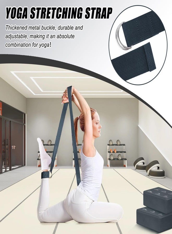 RETON Yoga Blocks Set with Straps, High Density Yoga Bricks, Lightweight EVA Foam Pilates Block, 2 Yoga Blocks with 2 Straps for Yoga, Pilates, Fitness, Stretching and Toning (Gray) - Image 4