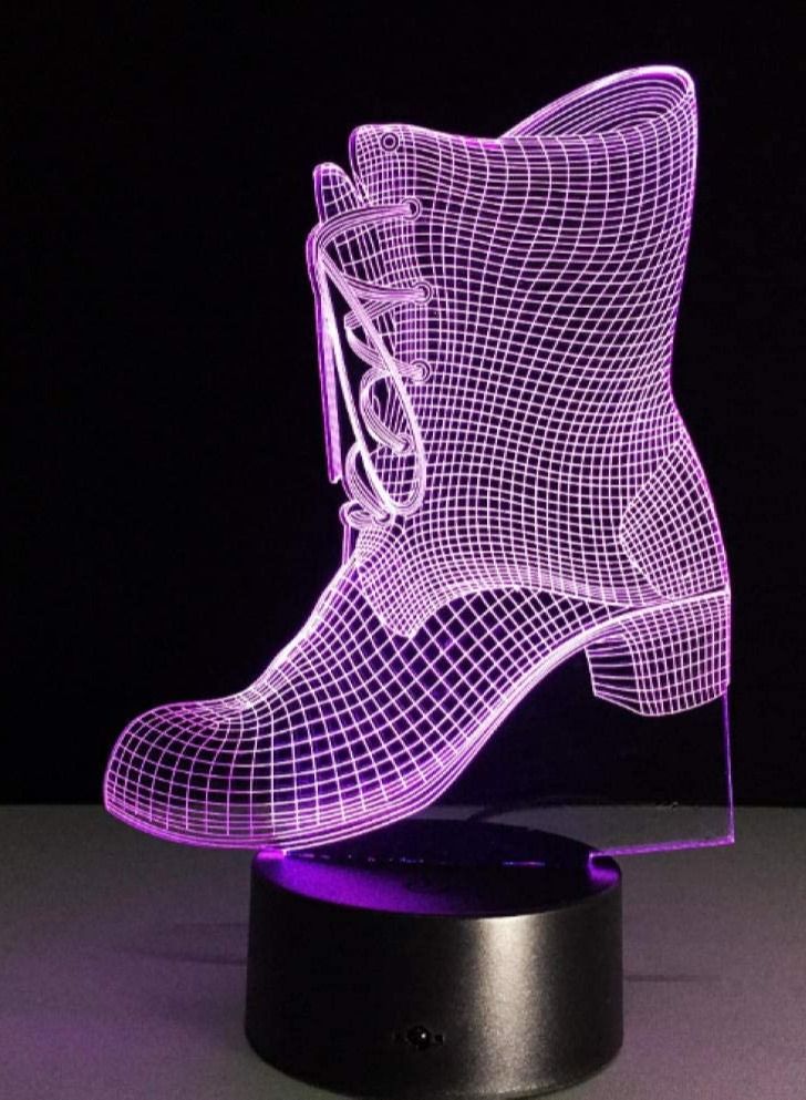 althiqahkey Night Light 3D Shoes Boot LED USB Night Light Desk Lamp Controller Battery Powered Switch 7 Color Change Home Decor EID Gifts Toy Home Decor  - Image 4
