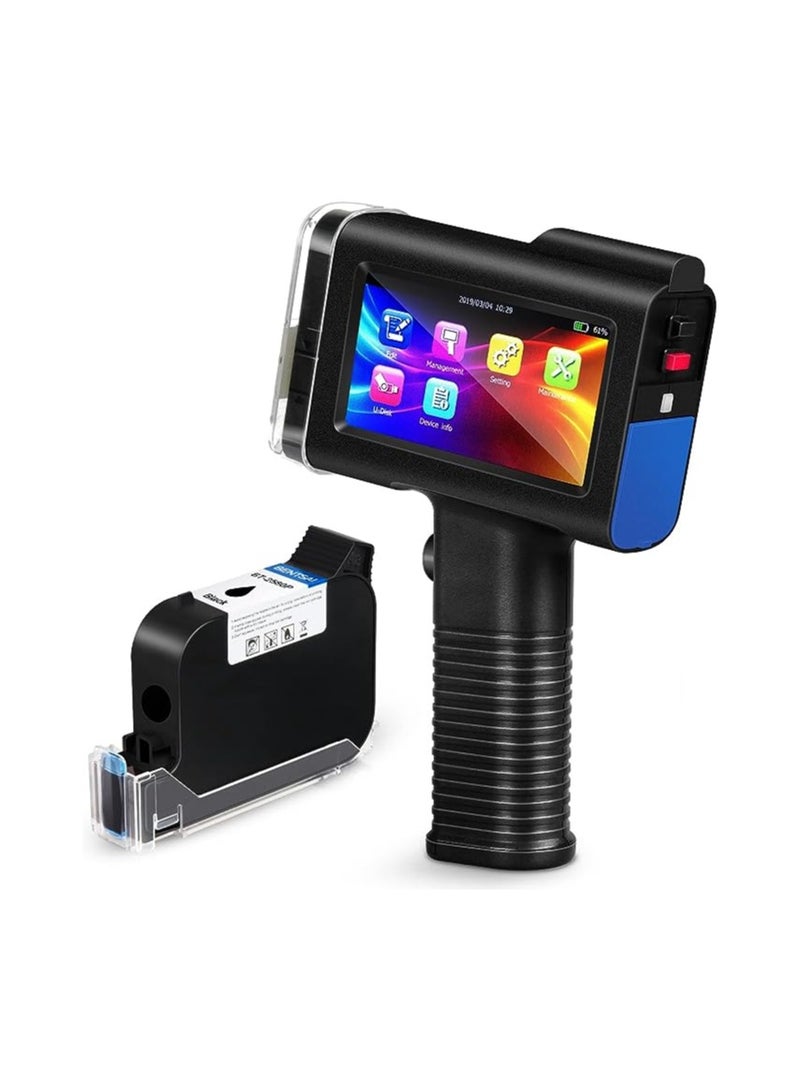 BENTSAI BT-HH6105B2 Handheld Inkjet Printer with HD LED Touch Screen for Logo Barcode Label Series Number Production Date (Blue, 4.3In) - Image 1