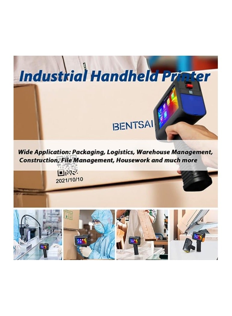 BENTSAI BT-HH6105B2 Handheld Inkjet Printer with HD LED Touch Screen for Logo Barcode Label Series Number Production Date (Blue, 4.3In) - Image 4
