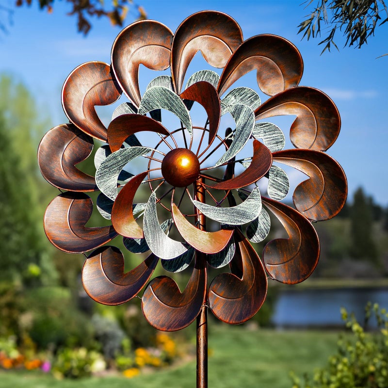 Lariander Wind Spinners for Yard and Garden Large, 84 Inch Wind Spinners Outdoor Metal, Wind Sculptures & Spinners Birthday Gifts for Family or Friends(Classical Flower) - Image 1