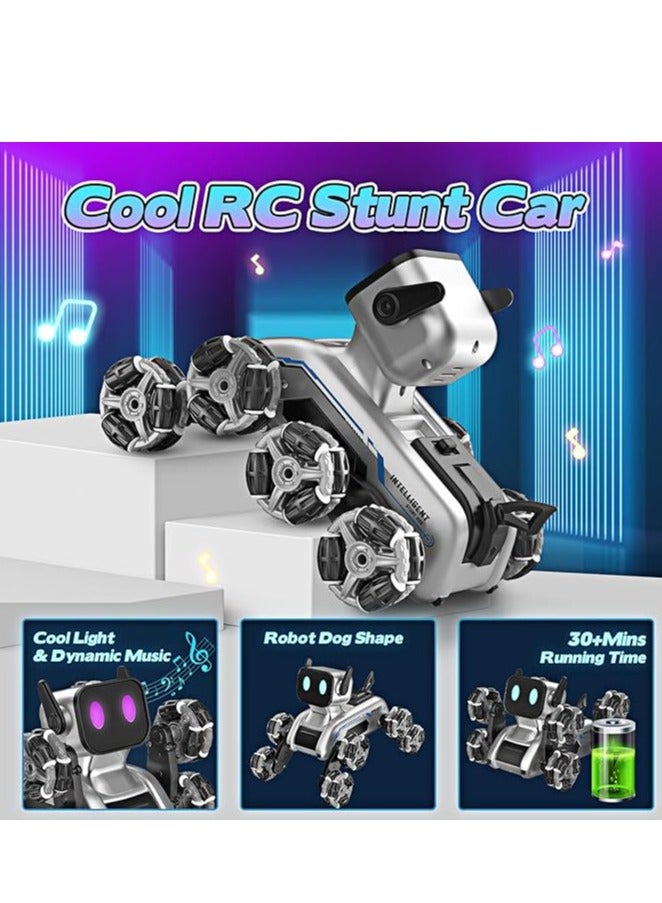 Dog Robot Remote Control 8WD Gesture Sensor Stunt RC Cars with Music  Light with 2 Rechargeable Batteries Toy Gift for Boys and Girls Age 5+, Control Watch Included - Image 2