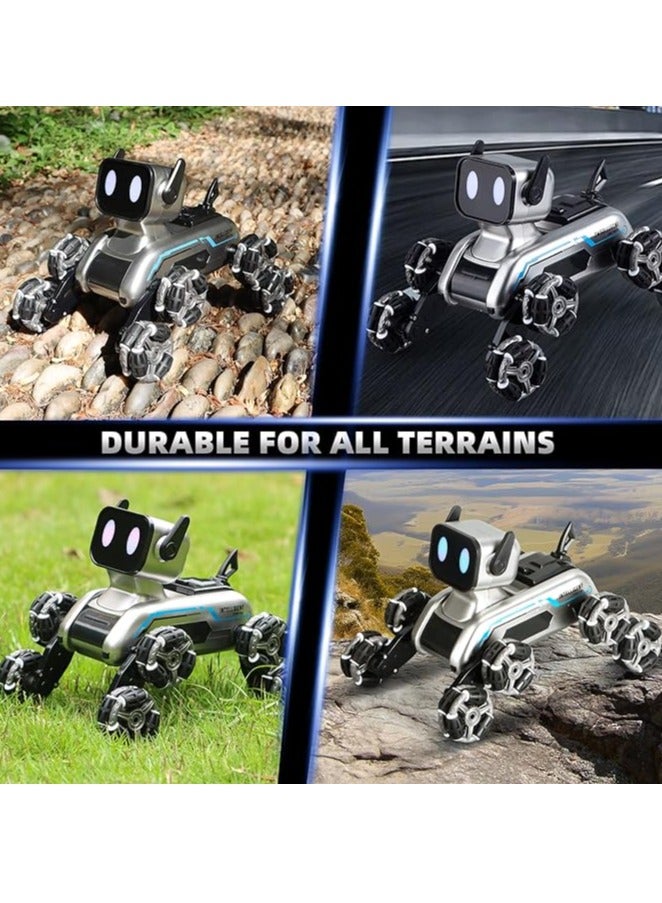 Dog Robot Remote Control 8WD Gesture Sensor Stunt RC Cars with Music  Light with 2 Rechargeable Batteries Toy Gift for Boys and Girls Age 5+, Control Watch Included - Image 3